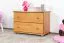 Commode de nuit en pin massif Junco 152 | Finition couleur érable | 55 x 80 x 42 cm | 2 grands tiroirs