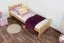 Lit enfant/adolescent en bois de hêtre massif naturel 118 | 80 x 200 cm | Sommier inclus | Design moderne
