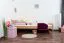 Lit enfant/adolescent en bois de hêtre massif naturel 118 | 80 x 200 cm | Sommier inclus | Design moderne
