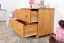Commode de nuit en pin massif Junco 152 | Finition couleur érable | 55 x 80 x 42 cm | 2 grands tiroirs