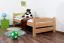 Lit enfant/adolescent en bois de hêtre massif naturel 118 | 80 x 200 cm | Sommier inclus | Design moderne