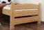 Lit enfant/adolescent en bois de hêtre massif naturel 118 | 80 x 200 cm | Sommier inclus | Design moderne