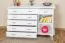 Commode Pipilo 12 en pin massif blanc | Design moderne | 88 x 139 x 54 cm | Nombreux rangements