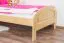 Lit simple / lit d'appoint en bois de pin massif, naturel 88, avec sommier à lattes - Surface de couchage 90 x 200 cm