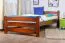 lit simple / lit d'appoint en pin massif couleur noyer 84, sommier à lattes inclus - 100 x 200 cm