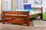 lit simple / lit d'appoint en pin massif couleur noyer 84, sommier à lattes inclus - 100 x 200 cm