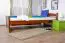 lit simple / lit d'appoint en pin massif couleur noyer 84, sommier à lattes inclus - 100 x 200 cm
