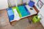 lit simple / lit d'appoint en pin massif couleur noyer 84, sommier à lattes inclus - 100 x 200 cm