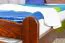 lit simple / lit d'appoint en pin massif couleur noyer 84, sommier à lattes inclus - 100 x 200 cm