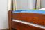 lit simple / lit d'appoint en pin massif couleur noyer 84, sommier à lattes inclus - 100 x 200 cm