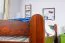 lit simple / lit d'appoint en pin massif couleur noyer 84, sommier à lattes inclus - 100 x 200 cm