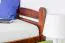 lit simple / lit d'appoint en pin massif couleur noyer 84, sommier à lattes inclus - 100 x 200 cm
