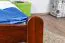 lit simple / lit d'appoint en pin massif couleur noyer 84, sommier à lattes inclus - 100 x 200 cm