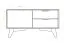 Commode Timaru 16, chêne sauvage huilé / blanc, massif partiel - Dimensions : 48 x 90 x 40 cm (H x L x P)