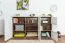 Commode Manase 07, couleur : brun chêne / blanc brillant - 97 x 180 x 41 cm (h x l x p)