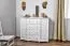 Commode en pin massif blanc Junco 167 | 4 tiroirs, 6 niches | 100 x 120 x 47 cm | Style moderne
