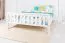 Lit enfant / adolescent en pin massif blanc A28 | 140 x 200 cm | Sommier à lattes inclus | Design moderne