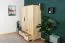 Armoire penderie pin massif naturel 008 | 190 x 133 x 60 cm | Rangement optimisé