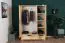 Armoire penderie pin massif naturel 008 | 190 x 133 x 60 cm | Rangement optimisé