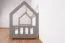 Lit cabane enfant 80 x 160 cm | Pin massif gris laqué | Sommier inclus