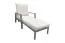 Chaise longue Triest avec rembourrage & dossier réglable en aluminium - Couleur : gris aluminium, longueur : 1570 mm, largeur : 800 mm, hauteur : 900 mm, hauteur de la chaise longue : 400 mm