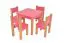 Set de 2 fauteuils pour enfant Laurenz en hêtre massif naturel / rose - Dimensions : 50 x 28 x 28 cm (H x L x P)