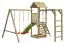 Tour de jeux S29C, incl. toboggan ondulé, annexe balançoire double, bac à sable, mur d'escalade, annexe escalade et corde à grimper, 359 x 422 cm, tour de jeux pour enfants, tour d'escalade