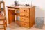 Bureau pin massif finition chêne Junco 191 | 4 tiroirs | 75 x 100 x 55 cm | Design moderne