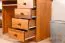 Bureau pin massif finition chêne Junco 191 | 4 tiroirs | 75 x 100 x 55 cm | Design moderne