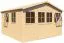 Abri de jardin avec beaucoup d'espace de rangement Freital 02, naturel, 3,5 x 3,5 mètres, abri de jardin avec Toit à deux versants, construction en éléments, 2 fenêtres ouvrantes