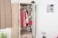 Chambre d'enfant - armoire à portes battantes / armoire d'angle Fabian 02, couleur : chêne brun clair / blanc / rose - 190 x 87 x 87 cm (H x L x P)