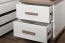 Table de chevet bicolore Hermann 08 | 2 tiroirs | Blanc blanchi & Noyer | 51 x 49 x 40 cm | Style moderne