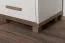 Table de chevet bicolore Hermann 08 | 2 tiroirs | Blanc blanchi & Noyer | 51 x 49 x 40 cm | Style moderne