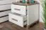 Table de chevet bicolore Hermann 08 | 2 tiroirs | Blanc blanchi & Noyer | 51 x 49 x 40 cm | Style moderne