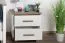 Table de chevet bicolore Hermann 08 | 2 tiroirs | Blanc blanchi & Noyer | 51 x 49 x 40 cm | Style moderne