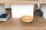 Table basse Hermann 11 | Blanc blanchi & noyer massif | 110 x 70 x 56 cm | Pour chambre ado