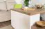 Table basse Hermann 11 | Blanc blanchi & noyer massif | 110 x 70 x 56 cm | Pour chambre ado