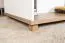 Table basse Hermann 11 | Blanc blanchi & noyer massif | 110 x 70 x 56 cm | Pour chambre ado