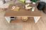 Table basse Hermann 11 | Blanc blanchi & noyer massif | 110 x 70 x 56 cm | Pour chambre ado