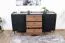 Commode design Mairenke 05 | Noyer & Noir mat | 79 x 150 x 40 cm | Rangement spacieux