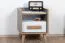 Table de chevet Caranx 11 | Blanc / Chêne / Anthracite | 57 x 47 x 42 cm | Rangement pratique