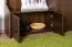 Armoire vestiaire avec miroir style campagne | Pin massif noyer 28A | 200 x 125 x 41 cm | 2 tiroirs, 5 crochets, tablette chapeaux