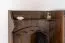 Armoire vestiaire avec miroir style campagne | Pin massif noyer 28A | 200 x 125 x 41 cm | 2 tiroirs, 5 crochets, tablette chapeaux