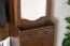 Armoire vestiaire avec miroir style campagne | Pin massif noyer 28A | 200 x 125 x 41 cm | 2 tiroirs, 5 crochets, tablette chapeaux