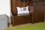 Armoire vestiaire avec miroir style campagne | Pin massif noyer 28A | 200 x 125 x 41 cm | 2 tiroirs, 5 crochets, tablette chapeaux