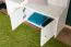 Vestiaire en pin massif blanc 29A | Avec miroir | 1 tiroir, 2 tablettes, 5 crochets | 200 x 113 x 35 cm