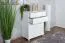 Commode pin massif laquée blanc | Junco 136 | 100 x 80 x 42 cm | 5 tiroirs | Design moderne