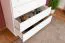 Commode pin massif laqué blanc Junco 139 | 5 tiroirs spacieux | 123 x 100 x 42 cm | Style moderne