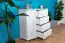 Commode en pin massif blanc Junco 167 | 4 tiroirs, 6 niches | 100 x 120 x 47 cm | Style moderne