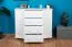 Commode en pin massif blanc Junco 167 | 4 tiroirs, 6 niches | 100 x 120 x 47 cm | Style moderne